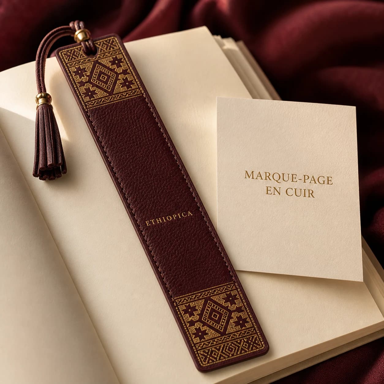 Marque-page éthiopien en cuir